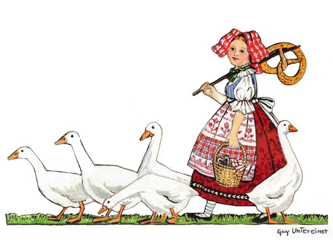 Coupon De Tissu "La Gardienne D'oies" - 78 X 93 Cm - Coton, Motif Campagne - Neuf